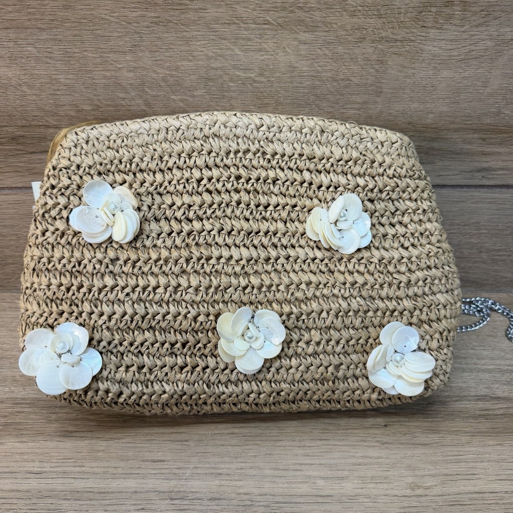 NWT Beaded Rattan‎ Bag Pearl & Seashell Chain Strap Bag India Beach TikTok Viral - Picture 4 of 11